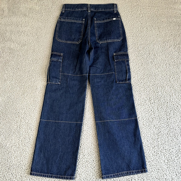 Aritzia Sunday Best Jeans Women's 0 Blue Wide Leg Baggy Cargo Y2K Style - Picture 11 of 13